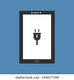 low battery , charge smarphone Flat illustration