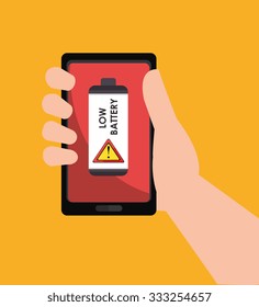 Low battery charging icon design, vector illustration graphic.