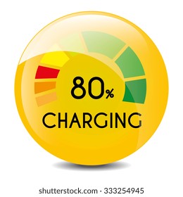 Low battery charging icon design, vector illustration graphic.