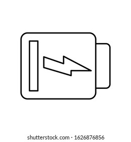 Low battery, charging icon. Simple line, outline vector electro power icons for ui and ux, website or mobile application