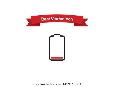 Low Battery Charging Smartphone Empty Vector Illustration