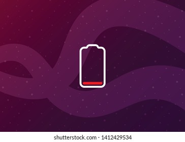 Low Battery Charging Smartphone Empty Vector Illustration