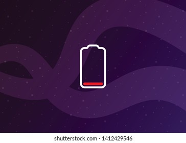 Low Battery Charging Smartphone Empty Vector Illustration