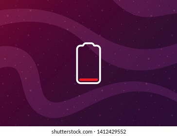 Low Battery Charging Smartphone Empty Vector Illustration