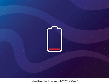 Low Battery Charging Smartphone Empty Vector Illustration