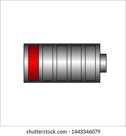 Low battery. Battery charging status indicator.power battery illustration on isolated  background.Total discharge. Charge status. Vector eps10.