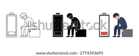 Low Battery Human Concept Showing Mental Exhaustion Burnout Stress And Emotional Energy Drain