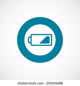 low battery icon bold blue circle border, white background  