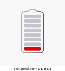 low battery icon in color backdrop