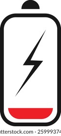 Low Battery Icon Depicting Empty Battery Level