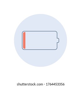 Design-Vektorgrafik des Icon mit niedriger Batterie
