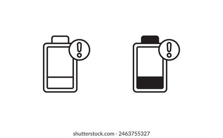Low Battery icon design with white background stock illustration