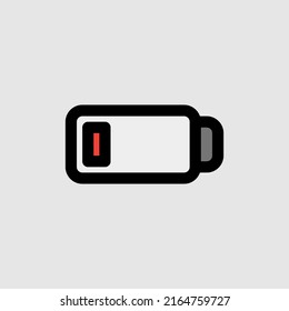 Low battery icon in filled line style about essentials, use for website mobile app presentation