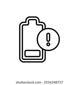 low battery icon Flat symbol set outline
