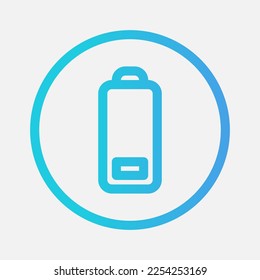 Low battery icon in gradient style about camera, use for website mobile app presentation