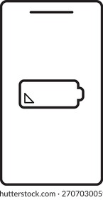 Icono de batería baja. Icono de teléfono. Icono de batería. Icono de batería baja. 