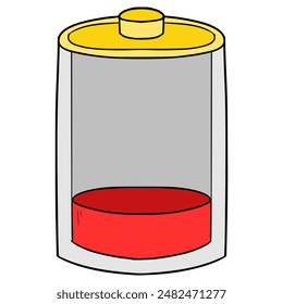 low battery icon illustration hand drawn isolated vector