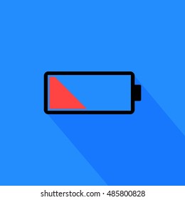 Low Battery Icon with Long Shadow