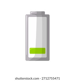 Low battery icon, low battery mode, flat vector illustration, mobile device low power symbol, battery status indicator