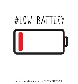 Low battery icon. Monday and Friday Mode.
