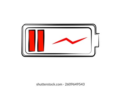 Low battery icon. No energy sign.