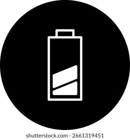 Low Battery Icon on Black Circle