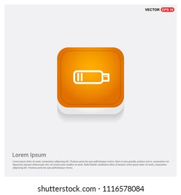 Low battery icon Orange Abstract Web Button - vector icon