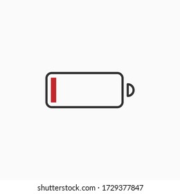 Low battery icon. Power symbol modern, simple, vector, icon for website design, mobile app, ui. Vector Illustration