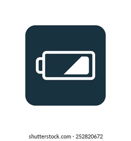 low battery icon Rounded squares button, on white background 
