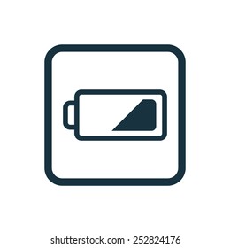low battery icon Rounded squares button, on white background 