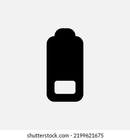 Low Battery Icon In Solid Style About Camera, Use For Website Mobile App Presentation