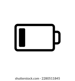 Low Battery Icon Symbol Black Outline High Quality Vector. EPS10