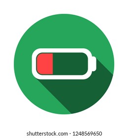 low battery icon. battery symbol. vector illustration. simple flat design.