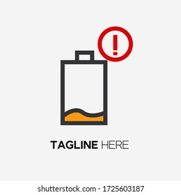 icono de batería baja y vector de símbolo
