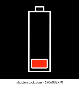 Low battery. Low battery icon. Low battery symbol vector art.