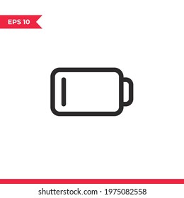 Low battery icon vector. Charge sign