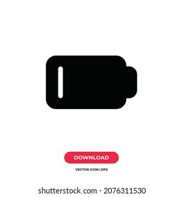 Vector de icono de batería baja. Signo de carga
