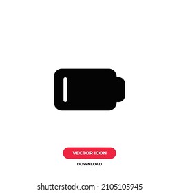 Low battery icon vector. Charge sign