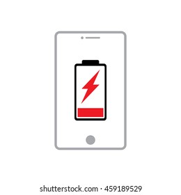 Low battery icon vector design