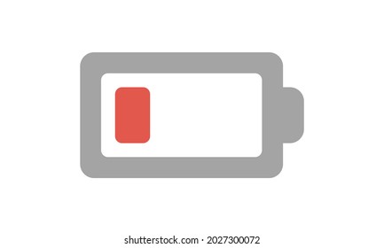 Ilustración vectorial de icono de batería baja. Logotipo de batería baja.