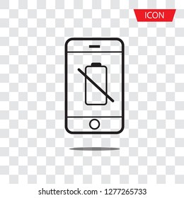 low battery icon vector isolated on white background.
