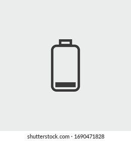 low battery icon. low battery vector on gray background