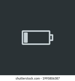 Low battery icon vector on black background