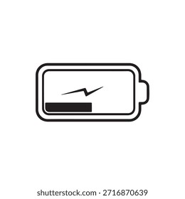 Ícone de bateria fraca vetor de energia gráfico indicador