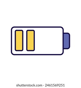 low battery icon with white background vector stock illustration
