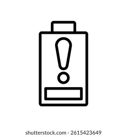 Low battery indicator icon vector design with trendy style
