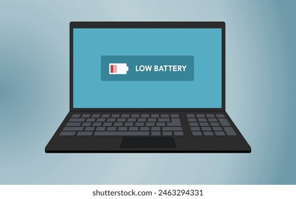 Low battery indicator on notebook screen