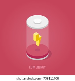 Low battery isometric illustration.