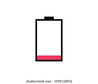 Low battery level icon isolated. Charging symbol. Electic charge technology. EPS 10.