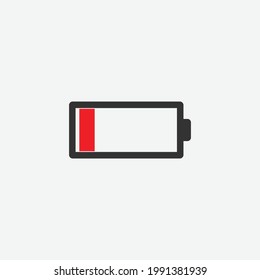 Icono de nivel de batería bajo aislado